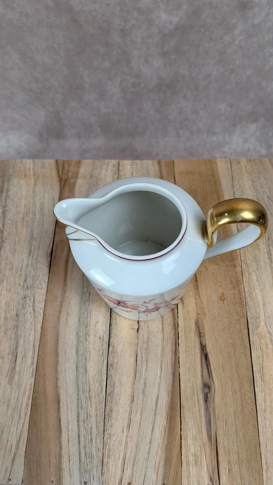 Petit pot à lait en porcelaine de Limoges B&c décor floral rose – photo 2